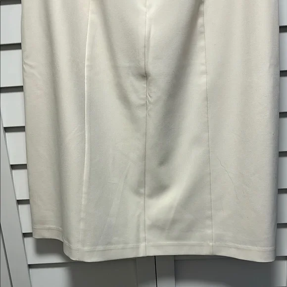 Banana Republic Cream Pencil Skirt Knee-Length Slit with Belt - Picture 5 of 6